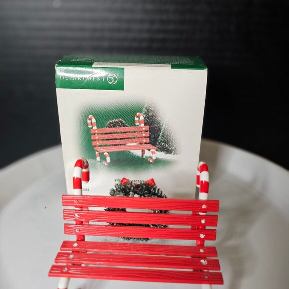 Department 56 Village Candy Cane Bench - Picture 4 of 10